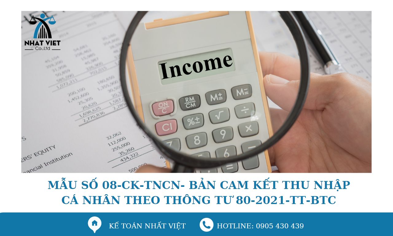 mẫu số 08-ck-tncn- bản cam kết thu nhập cá nhân theo thông tư 80-2021-tt-btc